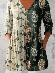 Women's Elegant Floral Motion V Neck  Top