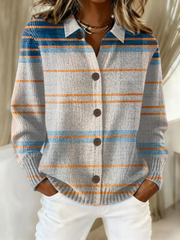 Women's Vintage Print Collared Sweater 1212