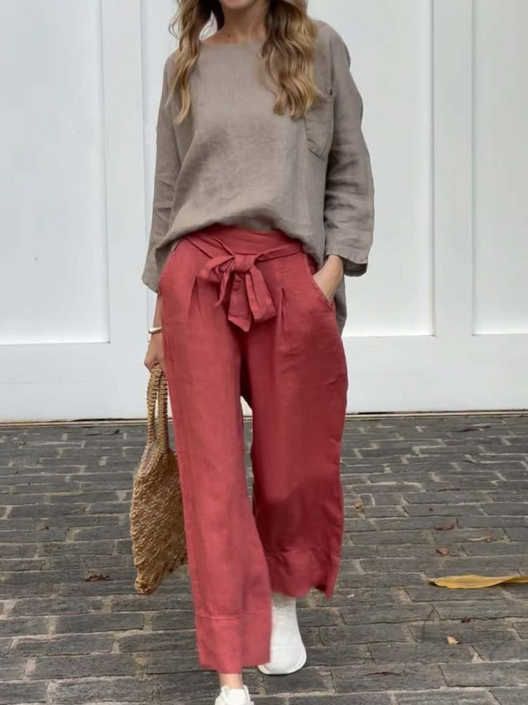 Women's Linen And Cotton Suit
