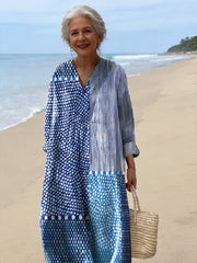 Women's Abstract Polka Dot Stripe Art Print Dress