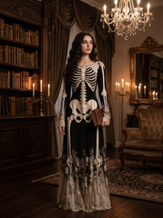 Gothic Skeleton Lace Classic Designed Dress