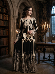 Gothic Skeleton Lace Classic Designed Dress