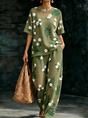 Women's Waffle Casual Two-Piece Set