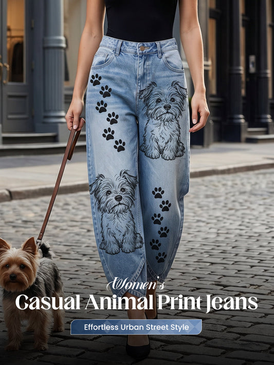 Women's Animal Art Print Trousers