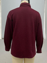 Solid Color Rhomboid Pockets Casual Coat