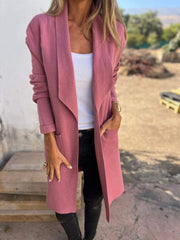 Women's Fall And Winter Lapel Neck Lightweight Wool Jacket