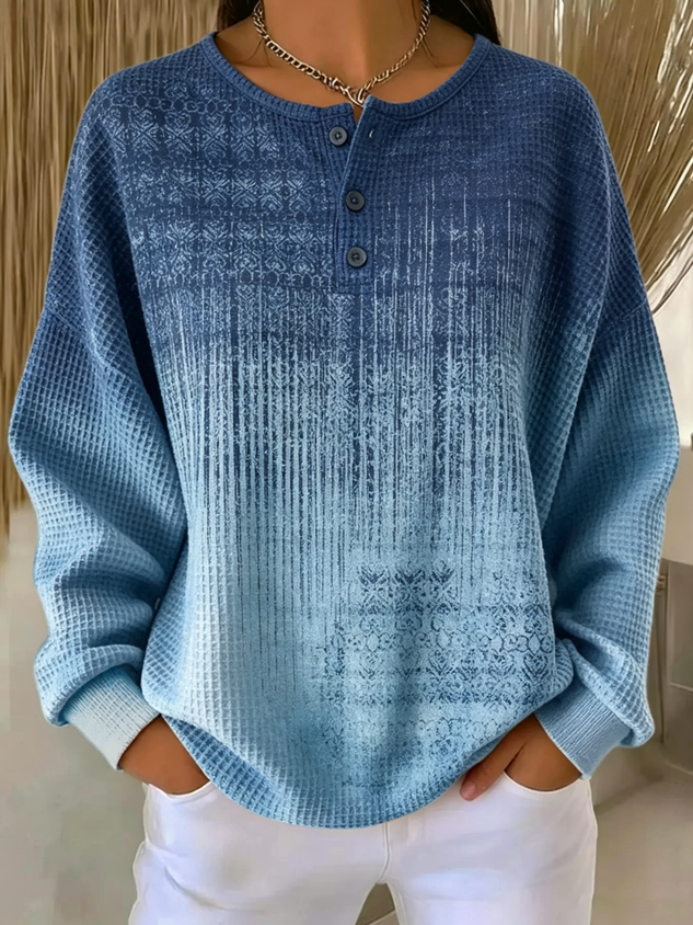 Casual Abstract Crew Neck Long Sleeve Sweatshirt