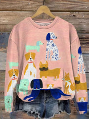 Funny Dog Art Print Casual  Sweatshirt