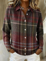 Women's Vintage Print Collared Sweater
