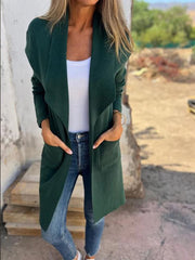 Women's Fall And Winter Lapel Neck Lightweight Wool Jacket