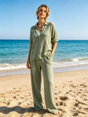 Women's Waffle Casual Two-Piece Set