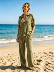 Women's Waffle Casual Two-Piece Set
