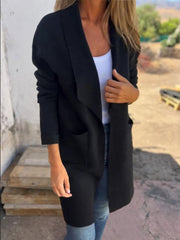 Women's Fall And Winter Lapel Neck Lightweight Wool Jacket