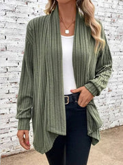 Women's Autumn and Winter Long Sleeve Solid Color Cardigan Jacket
