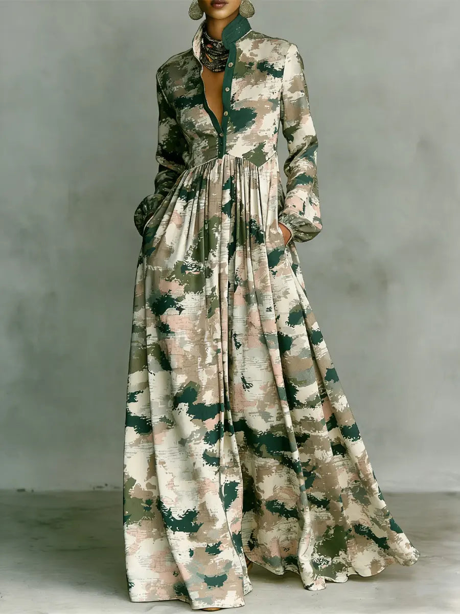 Women's Vintage Art Elegant Romantic Casual Vacation Maxi Dress