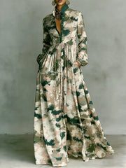 Women's Vintage Art Elegant Romantic Casual Vacation Maxi Dress