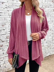 Women's Autumn and Winter Long Sleeve Solid Color Cardigan Jacket