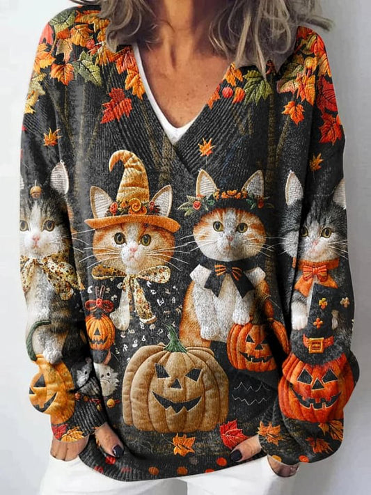 Women's Vintage Cat Knit Sweater