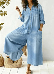 Women's Cozy And Casual Cotton  linen Jumpsuit