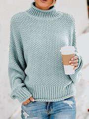 Turtleneck Casual Yarn/Wool Yarn Sweater