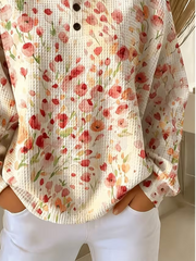 Casual Floral Crew Neck Long Sleeve Sweatshirt