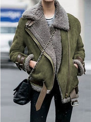 Motorcycle Deerskin Lambswool Coat Lapel Fur Cotton CoatMotorcycle Deerskin Lambswool Coat Lapel Fur Cotton Coat