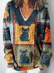 Women's Vintage Cat Knit Sweater