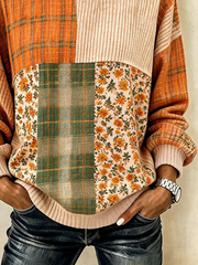 Casual Striped Crew Neck Long Sleeve Sweatshirt