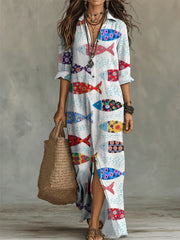 Women's Fish Pattern-printed Casual Long Dress