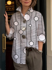 Women's Geometric Print Simple Cotton Shirt