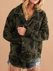 Plush Lapel Long Sleeve Jacket