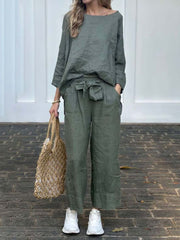 Women's Linen And Cotton Suit