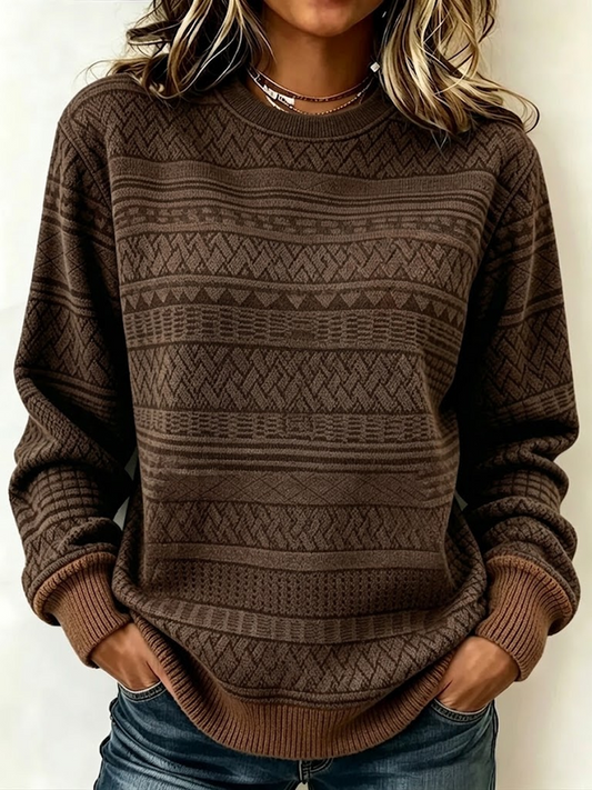 Casual Abstract Crew Neck Long Sleeve Sweatshirt