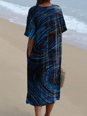 Women's Abstrct Art Print Flowy Dress