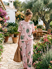 Women's Waffle Casual Two-Piece Set