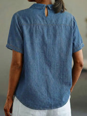 Women's Casual Denim Short-Sleeve Top