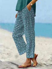Women's Vintage Floral Art Printed Casual Pants