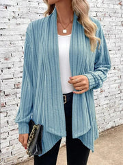 Women's Autumn and Winter Long Sleeve Solid Color Cardigan Jacket