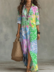 Women's Flower Pattern-printed Casual Long Dress
