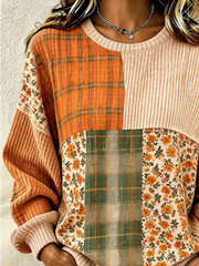 Casual Striped Crew Neck Long Sleeve Sweatshirt