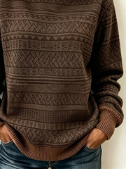 Casual Abstract Crew Neck Long Sleeve Sweatshirt