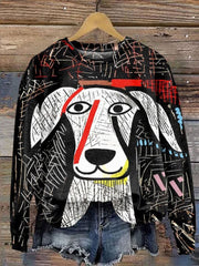 Funny Dog Art Print Casual  Sweatshirt