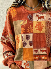 Casual Abstract Crew Neck Long Sleeve Sweatshirt