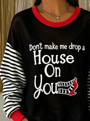 Casual Striped Crew Neck Long Sleeve Sweatshirt