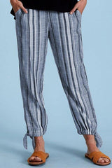 Casual Cotton Striped Pants