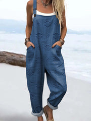 Women's Vintage Floral Pattern Art Print Casual  Wide Leg Jumpsuit