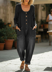 CLEARANCE🔥 Women's Casual Cotton Long Sleeves and Denim Jumpsuit