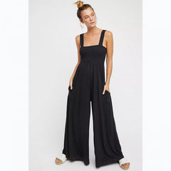 Smocked Pocketed Jumpsuit In Tangerine