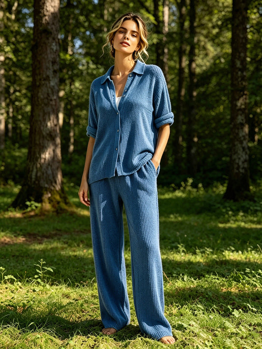 Women's Waffle Casual Two-Piece Set