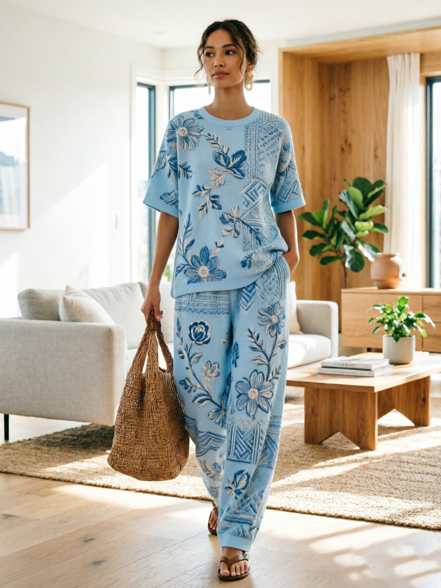 Women's Waffle Casual Two-Piece Set